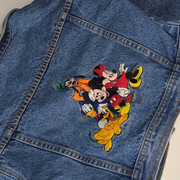 DISNEY Vintage 90s Girls Large Embroidered Jean Jacket - Picture 3 of 6